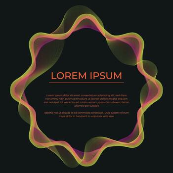 gradient color wavy lines frame vector