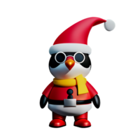 pinguim chapéu santa ai generativo png