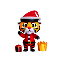 tiger hatt santa ai generativ png