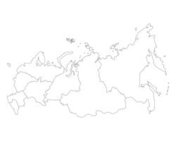 Russia map in white color. Map of Russia in administrative regions. png