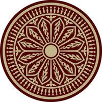 Vector red and black arabic national round ornament. Ethnic circle, eastern and african peoples of asia, persia, iran, iraq, syria