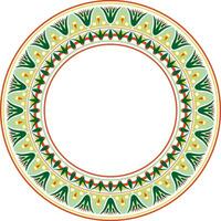 Vector ancient colored Egyptian round ornament. Endless national ethnic border, frame, ring