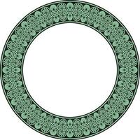 Vector green with black round ornament ring of ancient Greece. Classic pattern frame border Roman Empire