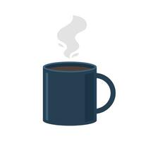 A coffee cup and a puff of smoke on it. Vector Illustration
