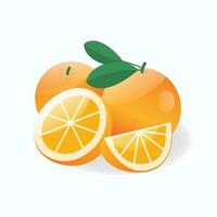 Ilustración de vector de diseño plano de fruta naranja