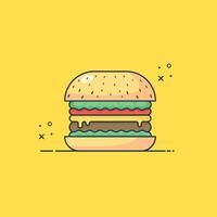 Burger icon flat design modern style vector