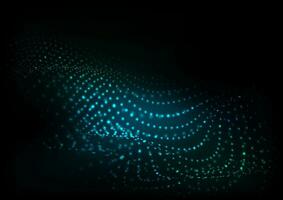 Futuristic refracted dotted lines waves abstract background vector