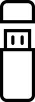 USB flash icon vector in line style isolated on white background . Flash drive icon