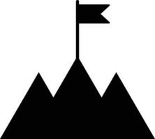 Mountain flag icon . Mission icon . Goal icon vector