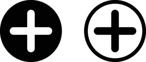 add icon set vector in two styles . plus icon . add post icon