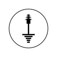 sencillo logo. sencillo icono. logo de Monumento. cruzar icono y logo vector