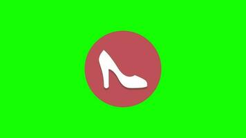 un alto tacón zapato icono en un verde antecedentes video