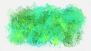 uma verde e azul aguarela pintura Espirrar em uma branco fundo video