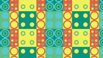een kleurrijk patroon met cirkels en pleinen video