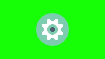 a green screen with a white gear wheel video