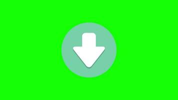 un verde pantalla con un blanco flecha señalando abajo video