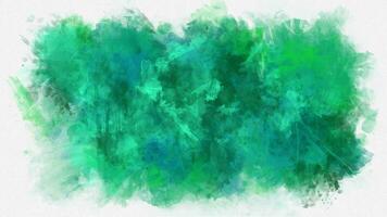 a green and blue watercolor painting video