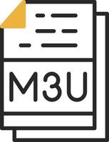 M3U File Format Vector Icon Design