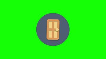 an icon of a door on a green background video