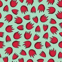 Floral seamless pattern with flowers buds. Red tulips. Isolated vector illustration. Background for wrapping paper.