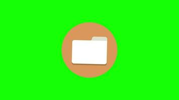 un archivo carpeta icono en un verde pantalla video