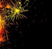 Bright border of firework sparks photo