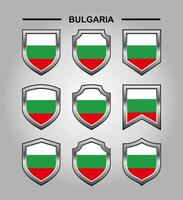 Bulgaria National Emblems Flag with Luxury Shield vector