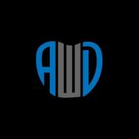awd letra logo creativo diseño. awd único diseño. vector