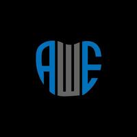 AWE letter logo creative design. AWE unique design. vector