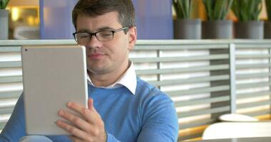 Man Having Video-Call with Tablet video