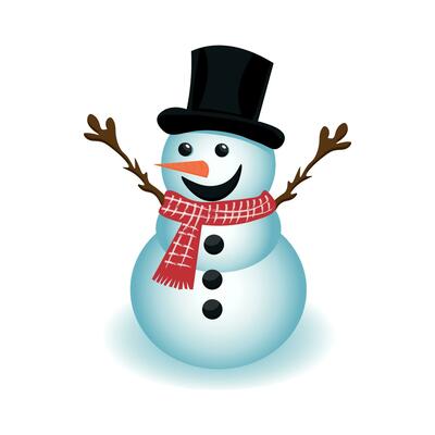 Snowman isolated on white background