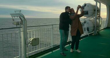 Happy Couple Taking Selfie on the Ferry Deck video