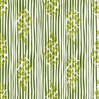 Abstract seaweed backdrop. Organic fern leaves seamless pattern. Simple style botanical background. vector