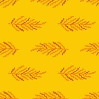 Abstract seaweed backdrop. Organic fern leaves seamless pattern. Simple style botanical background. vector