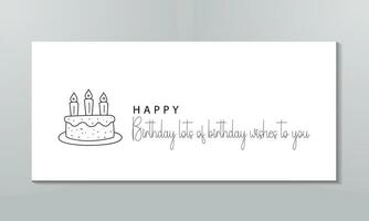 Hand drawn white birthday greeting card banner template vector