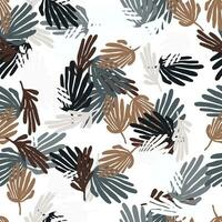 Tropical leaves background. Matisse inspired decoration wallpaper. Simple organic shape seamless pattern. vector