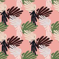 Tropical leaves background. Matisse inspired decoration wallpaper. Simple organic shape seamless pattern. vector