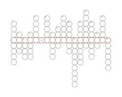 Blank crossword puzzle grid, empty template circles to fill in for riddle, educational or leisure game, ready to be used for making any word puzzle vector