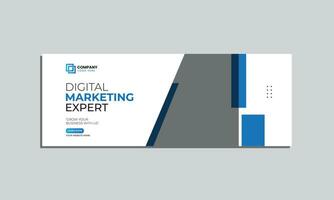 marketing agency social media cover banner design. corporate business social media cover banner post template vector