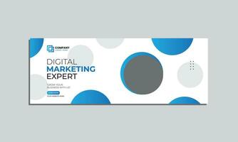 marketing agency social media cover banner design. corporate business social media cover banner post template vector