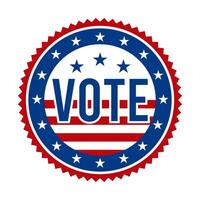 Presidential Election Vote Badge - United States of America. USA Patriotic Stars and Stripes. American Democratic Republican Support Pin, Emblem, Stamp or Button. vector