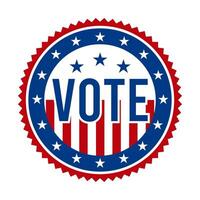 Presidential Election Vote Badge - United States of America. USA Patriotic Stars and Stripes. American Democratic Republican Support Pin, Emblem, Stamp or Button. vector