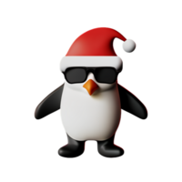 pinguino cappello Santa ai generativo png