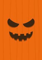 scary face on halloween pumpkin wall art background illustration vector