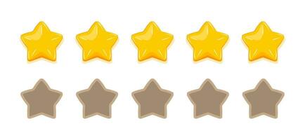 Five stars for rating, product review in online store. Feedback score on the website vector