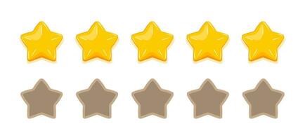 Five stars for rating, product review in online store. Feedback score on the website vector