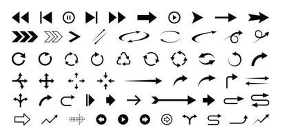 Arrow icon set Vector collection. Black Arrows icon