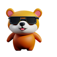 Grizzly Bär Brille ai generativ png