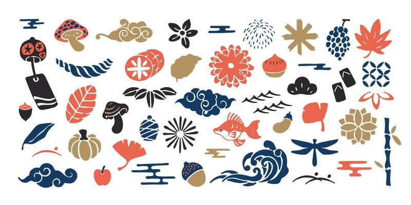 Big bundle of Japanese cartoon icon
