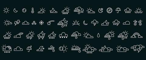 Weather icon set, vector icons isolated